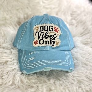 Dog Vibes Only Distressed Baseball Cap
